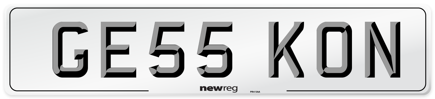 GE55 KON Number Plate from New Reg